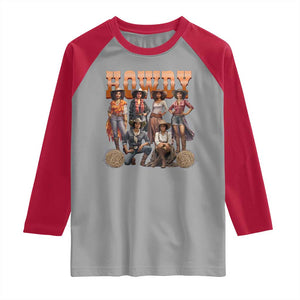 Howdy Melanin Cowgirl Raglan Shirt Black History Western Rodeo Texas TS02 Sport Gray Red Print Your Wear