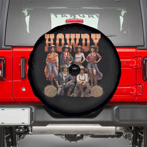 Howdy Melanin Cowgirl Spare Tire Cover Black History Western Rodeo Texas TS02 Black Print Your Wear