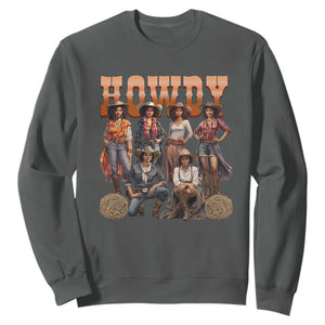 Howdy Melanin Cowgirl Sweatshirt Black History Western Rodeo Texas TS02 Dark Heather Print Your Wear