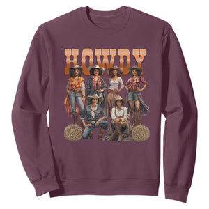 Howdy Melanin Cowgirl Sweatshirt Black History Western Rodeo Texas TS02 Maroon Print Your Wear