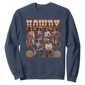 Howdy Melanin Cowgirl Sweatshirt Black History Western Rodeo Texas TS02 Navy Print Your Wear