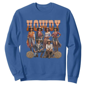 Howdy Melanin Cowgirl Sweatshirt Black History Western Rodeo Texas TS02 Royal Blue Print Your Wear