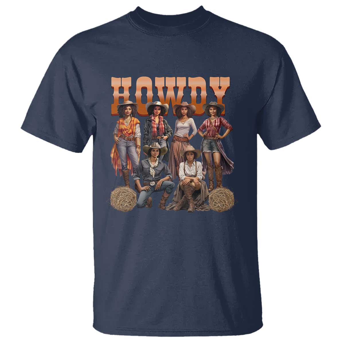 Howdy Melanin Cowgirl T Shirt Black History Western Rodeo Texas TS02 Navy Print Your Wear