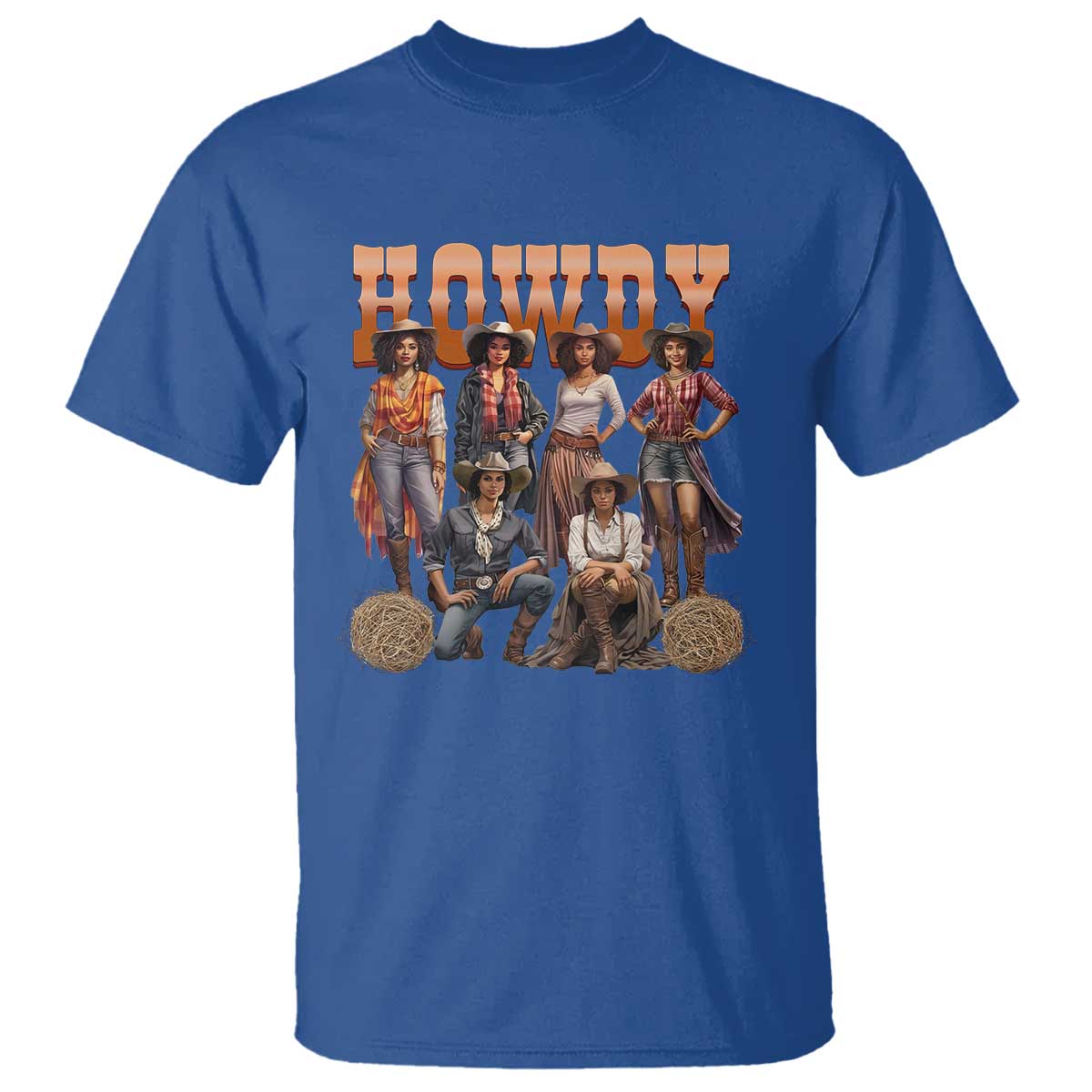 Howdy Melanin Cowgirl T Shirt Black History Western Rodeo Texas TS02 Royal Blue Print Your Wear