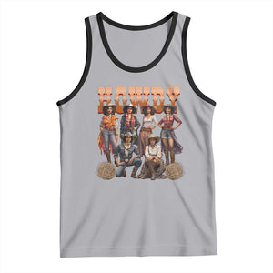 Howdy Melanin Cowgirl Tank Top Black History Western Rodeo Texas TS02 Athletic Heather Black Print Your Wear