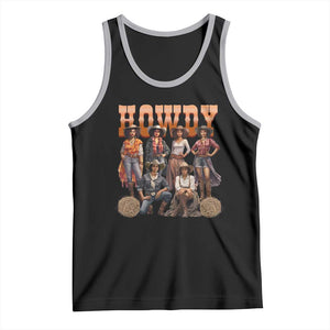 Howdy Melanin Cowgirl Tank Top Black History Western Rodeo Texas TS02 Black Athletic Heather Print Your Wear
