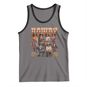 Howdy Melanin Cowgirl Tank Top Black History Western Rodeo Texas TS02 Deep Heather Black Print Your Wear