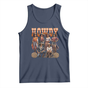 Howdy Melanin Cowgirl Tank Top Black History Western Rodeo Texas TS02 Navy Print Your Wear