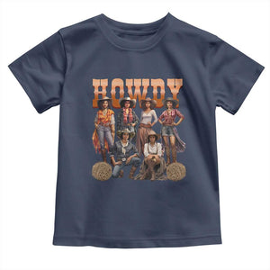 Howdy Melanin Cowgirl Toddler T Shirt Black History Western Rodeo Texas TS02 Navy Print Your Wear