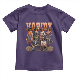 Howdy Melanin Cowgirl Toddler T Shirt Black History Western Rodeo Texas TS02 Purple Print Your Wear