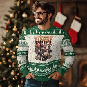 Howdy Melanin Cowgirl Knit Sweatshirt Black History Western Rodeo Texas TS02 Green Print Your Wear