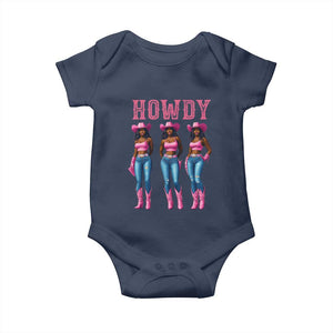 Howdy Melanin Cowgirl Baby Onesie Howdy Melanin Black Women Western Rodeo Black Cowgirls TS02 Navy Print Your Wear