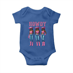 Howdy Melanin Cowgirl Baby Onesie Howdy Melanin Black Women Western Rodeo Black Cowgirls TS02 Royal Blue Print Your Wear