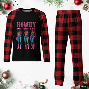 Howdy Melanin Cowgirl Plaid Pajama Set Howdy Melanin Black Women Western Rodeo Black Cowgirls TS02 Buffalo Plaid Print Your Wear