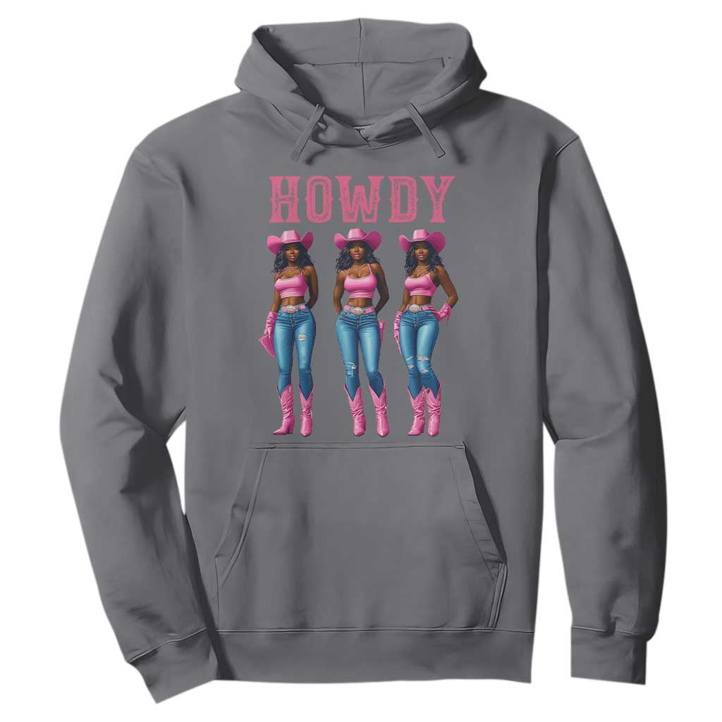 Howdy Melanin Cowgirl Hoodie Howdy Melanin Black Women Western Rodeo Black Cowgirls TS02 Charcoal Print Your Wear