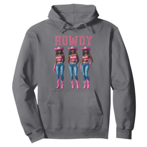Howdy Melanin Cowgirl Hoodie Howdy Melanin Black Women Western Rodeo Black Cowgirls TS02 Charcoal Print Your Wear