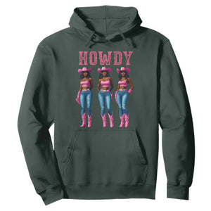 Howdy Melanin Cowgirl Hoodie Howdy Melanin Black Women Western Rodeo Black Cowgirls TS02 Dark Forest Green Print Your Wear