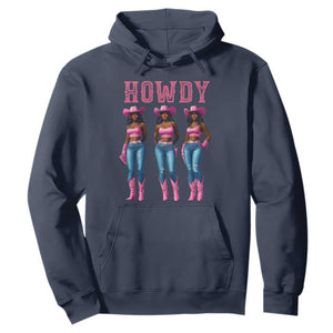 Howdy Melanin Cowgirl Hoodie Howdy Melanin Black Women Western Rodeo Black Cowgirls TS02 Navy Print Your Wear
