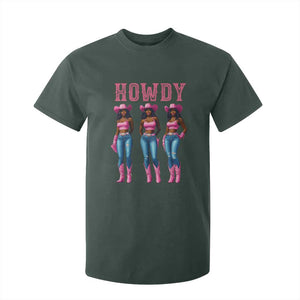 Howdy Melanin Cowgirl T Shirt For Kid Howdy Melanin Black Women Western Rodeo Black Cowgirls TS02 Dark Forest Green Print Your Wear