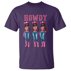 Howdy Melanin Cowgirl T Shirt Howdy Melanin Black Women Western Rodeo Black Cowgirls TS02 Purple Print Your Wear
