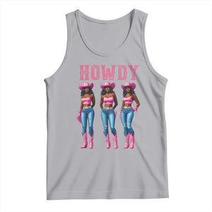 Howdy Melanin Cowgirl Tank Top Howdy Melanin Black Women Western Rodeo Black Cowgirls TS02 Athletic Heather Print Your Wear