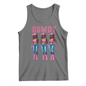 Howdy Melanin Cowgirl Tank Top Howdy Melanin Black Women Western Rodeo Black Cowgirls TS02 Black Heather Print Your Wear