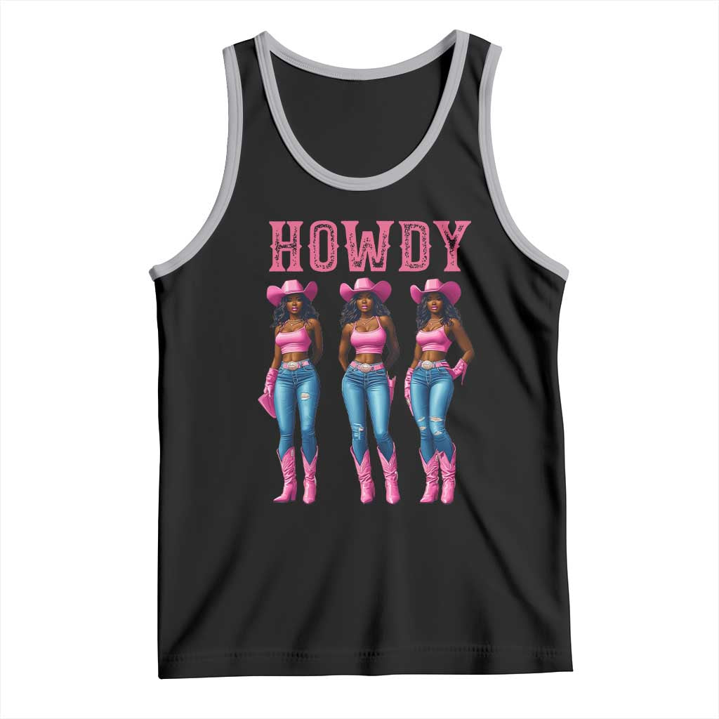 Howdy Melanin Cowgirl Tank Top Howdy Melanin Black Women Western Rodeo Black Cowgirls TS02 Black Athletic Heather Print Your Wear