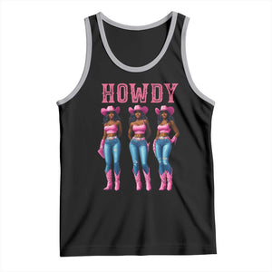 Howdy Melanin Cowgirl Tank Top Howdy Melanin Black Women Western Rodeo Black Cowgirls TS02 Black Athletic Heather Print Your Wear