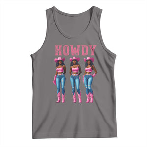 Howdy Melanin Cowgirl Tank Top Howdy Melanin Black Women Western Rodeo Black Cowgirls TS02 Deep Heather Print Your Wear
