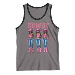 Howdy Melanin Cowgirl Tank Top Howdy Melanin Black Women Western Rodeo Black Cowgirls TS02 Deep Heather Black Print Your Wear