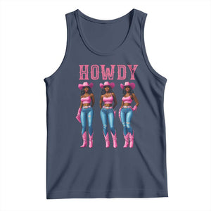 Howdy Melanin Cowgirl Tank Top Howdy Melanin Black Women Western Rodeo Black Cowgirls TS02 Navy Print Your Wear
