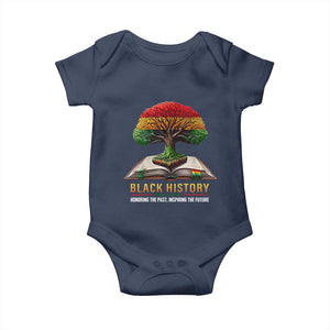Black History Teacher Baby Onesie Honoring The Past Inspiring The Future Tree of Life TS02 Navy Print Your Wear