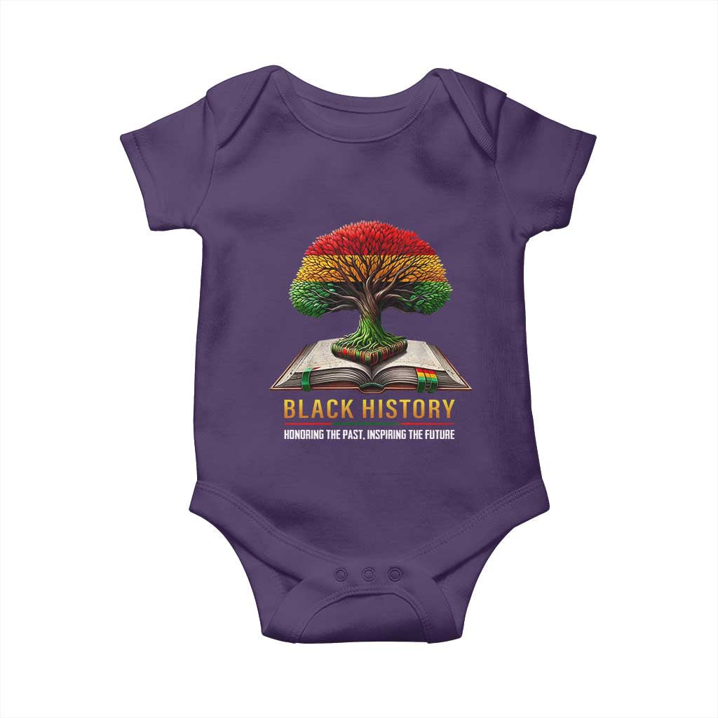 Black History Teacher Baby Onesie Honoring The Past Inspiring The Future Tree of Life TS02 Purple Print Your Wear