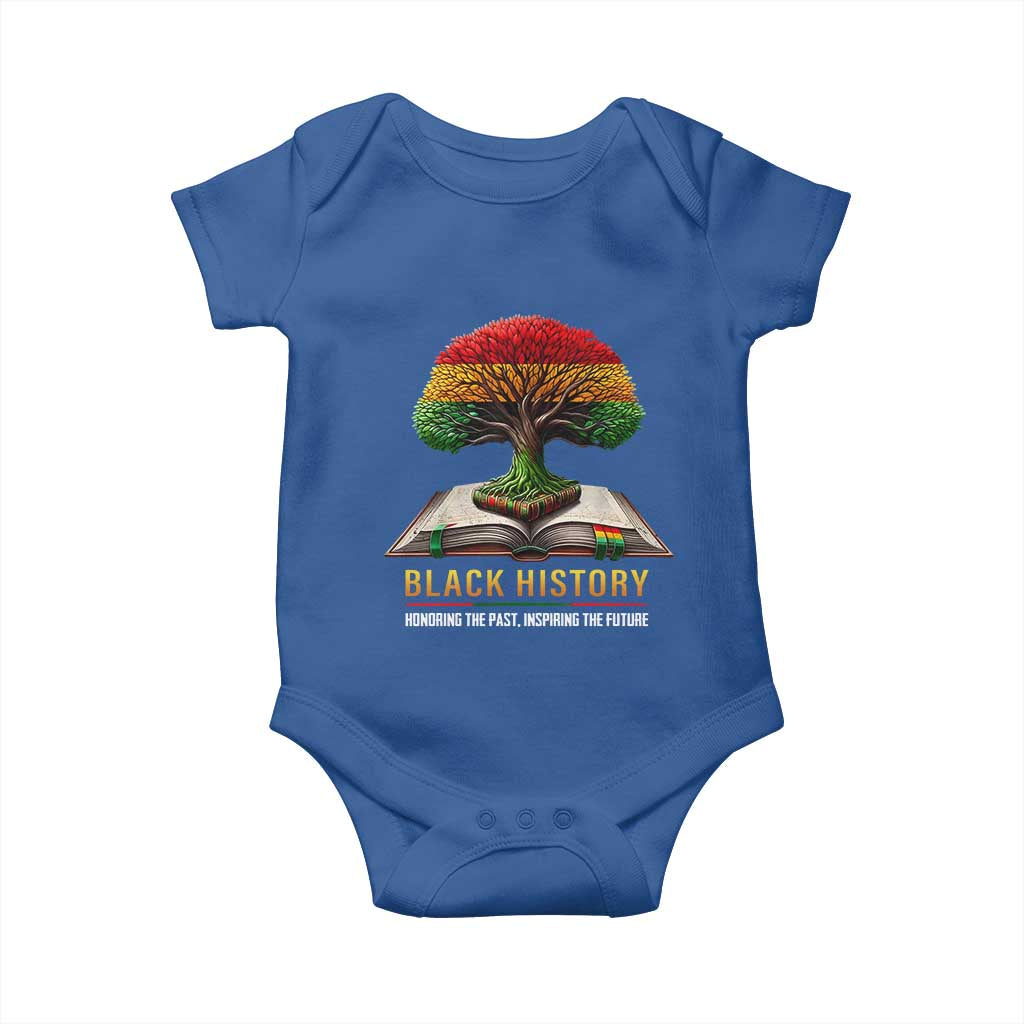 Black History Teacher Baby Onesie Honoring The Past Inspiring The Future Tree of Life TS02 Royal Blue Print Your Wear