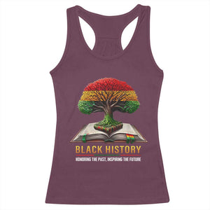 Black History Teacher Racerback Tank Top Honoring The Past Inspiring The Future Tree of Life TS02 Maroon Print Your Wear
