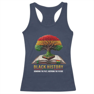 Black History Teacher Racerback Tank Top Honoring The Past Inspiring The Future Tree of Life TS02 Navy Print Your Wear