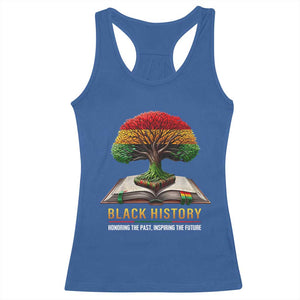 Black History Teacher Racerback Tank Top Honoring The Past Inspiring The Future Tree of Life TS02 Royal Blue Print Your Wear
