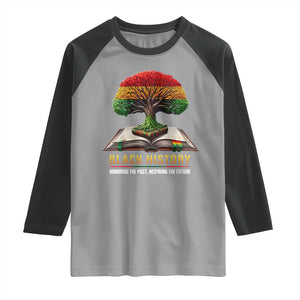 Black History Teacher Raglan Shirt Proud Black Culture Tree of Life TS02 Sport Gray Black Print Your Wear