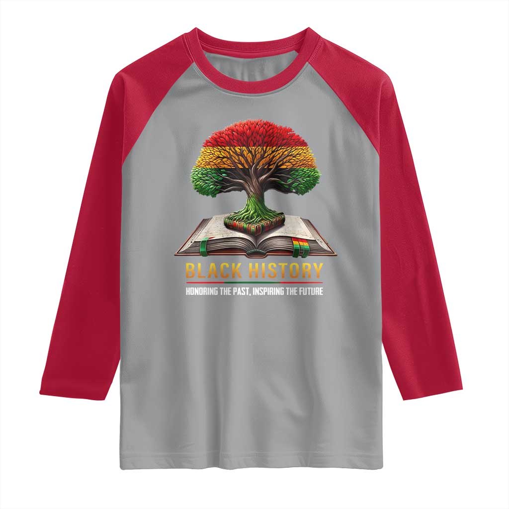 Black History Teacher Raglan Shirt Proud Black Culture Tree of Life TS02 Sport Gray Red Print Your Wear