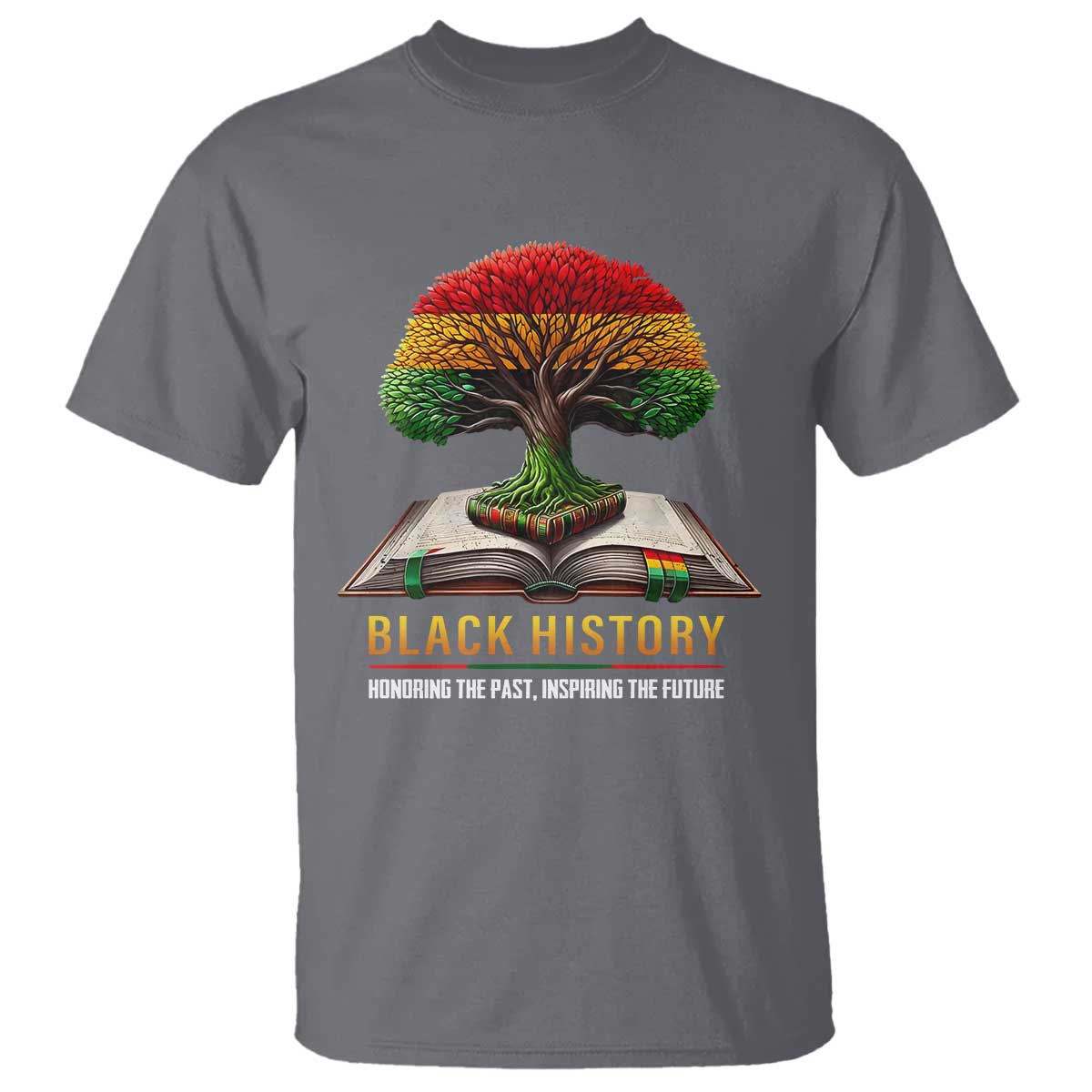 Black History Teacher T Shirt Honoring The Past Inspiring The Future Tree of Life TS02 Charcoal Print Your Wear