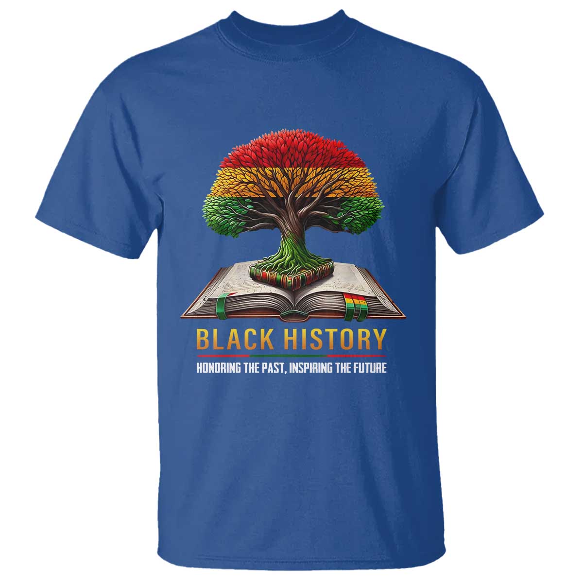 Black History Teacher T Shirt Honoring The Past Inspiring The Future Tree of Life TS02 Royal Blue Print Your Wear