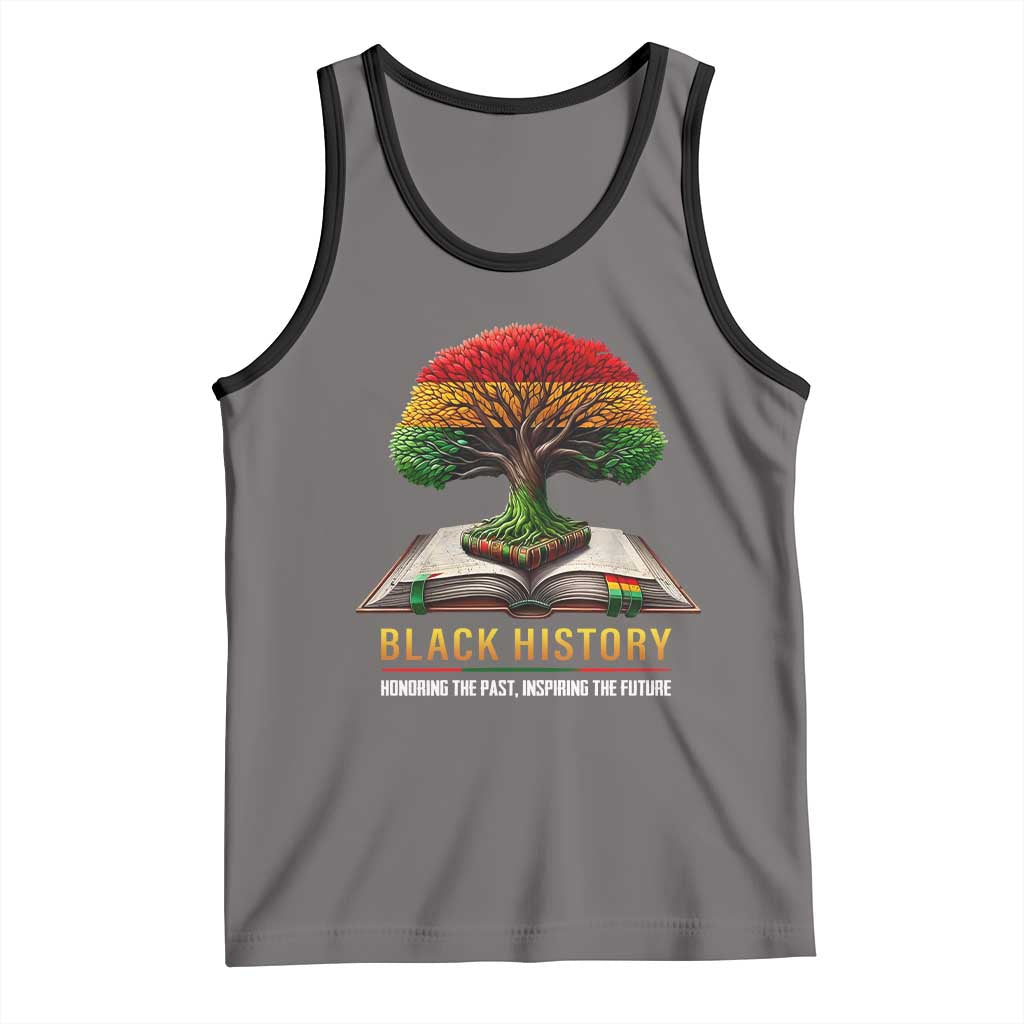 Black History Teacher Tank Top Proud Black Culture Tree of Life TS02 Deep Heather Black Print Your Wear
