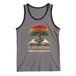 Black History Teacher Tank Top Proud Black Culture Tree of Life TS02 Deep Heather Black Print Your Wear