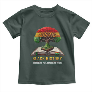 Black History Teacher Toddler T Shirt Honoring The Past Inspiring The Future Tree of Life TS02 Dark Forest Green Print Your Wear