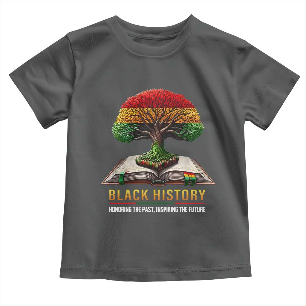 Black History Teacher Toddler T Shirt Honoring The Past Inspiring The Future Tree of Life TS02 Dark Heather Print Your Wear