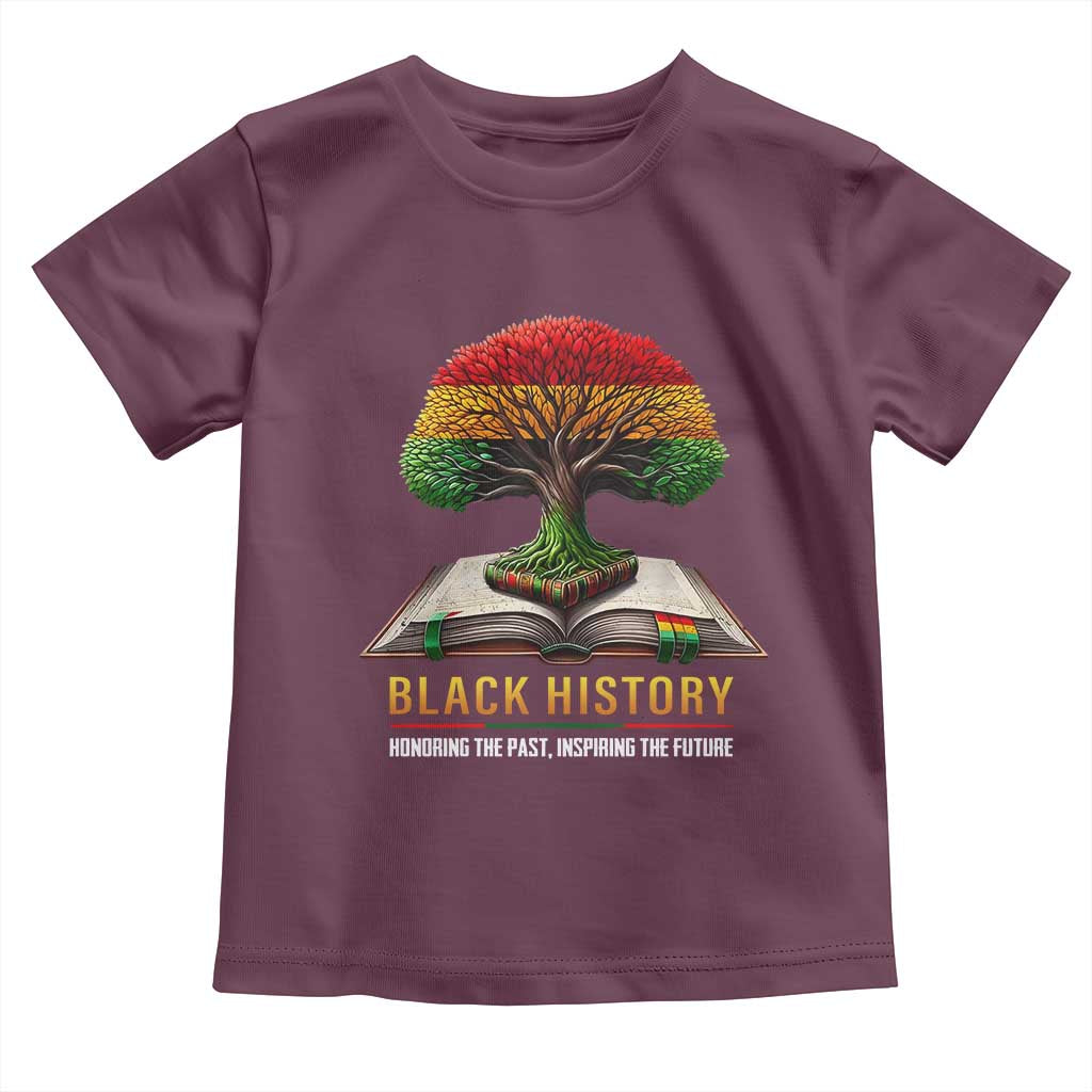 Black History Teacher Toddler T Shirt Honoring The Past Inspiring The Future Tree of Life TS02 Maroon Print Your Wear