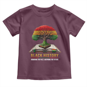 Black History Teacher Toddler T Shirt Honoring The Past Inspiring The Future Tree of Life TS02 Maroon Print Your Wear