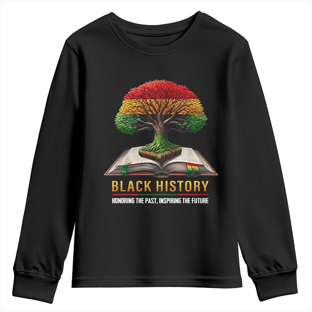 Black History Teacher Youth Sweatshirt Honoring The Past Inspiring The Future Tree of Life TS02 Black Print Your Wear