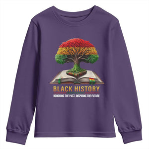 Black History Teacher Youth Sweatshirt Honoring The Past Inspiring The Future Tree of Life TS02 Purple Print Your Wear