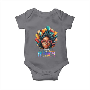 Black History Education Is Freedom Baby Onesie Black Teacher Books TS02 Charcoal Print Your Wear